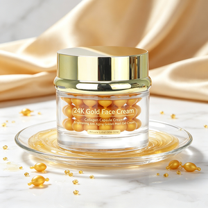 ครีมหน้าทองคำ 24K แบรนด์ส่วนตัว รับผลิตแบบ OEM ODM ครีมแคปซูลคอลลาเจน ปรับผิวกระจ่างใส ต่อต้านริ้วรอย ครีมเจลไข่มุกทองคำ - Product Image 2