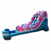 Tobogán Acuático Inflable Híbrido de PVC de Doble Carril FAN BOUNCE Sapphire Summit de 18 pies