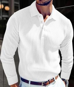 Primavera e autunno nuova luce di lusso maturo uomini Casual sport stile retrò moda a righe da uomo Outdoor <span class=keywords><strong>Polo</strong></span> <span class=keywords><strong>manica</strong></span> <span class=keywords><strong>lunga</strong></span> - Product Image 1