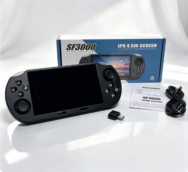 Portable Console SF3000 Handheld Game Player 4.5 Inch IPS Screen Retro Video Gaming Console Built-in 15000+ Games for Game Boy