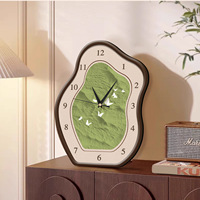 Jam Dinding Analog Gaya Log Abad Pertengahan, Kabinet Pintu Masuk, Desain Tanpa Bingkai, Tanpa Lubang, Bercahaya, Dekorasi Retro Ruang Tamu