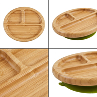 Ensemble de vaisselle pour enfants en bambou et silicone, avec logo personnalisé, étanche, sans BPA, écologique, comprenant un bol à ventouse, une assiette, des couverts, une tasse, un bavoir et un set de table