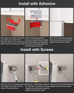 <span class=keywords><strong>Aimant</strong></span> magnétique adhésif pour porte d'armoire en forme de L pour armoire - Product Image 4