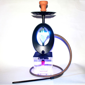Bâtiment haut de gamme carré transparent noir cercle vide transparent forme de châtaigne décoration narguilé shisha - Product Image 5