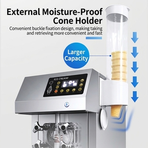 HN QDMECH Machine à glace molle professionnelle de qualité alimentaire pour salon de thé, machine à glace automatique à tête unique - Product Image 5