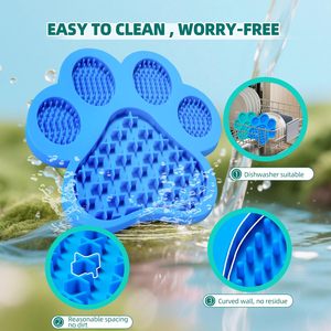 Accessoires pour animaux de compagnie : Gamelle pour chien avec compartiment séparé pour la nourriture, tapis à lécher en silicone de qualité alimentaire, distributeur de nourriture pour chien - Product Image 6