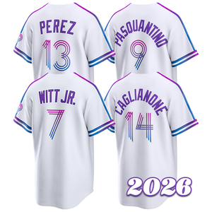 Heren 2026 City Connect Baseball Jersey Geborduurd Bobby Witt Jr Jac Caglianone Vinnie Pasquantino Salvador Perez Maat S-3XL - Product Image 1