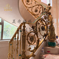 Balustrades d'escalier en aluminium et laiton de luxe européennes pour villas |   Styles, couleurs et tailles sur mesure, résistant à la rouille, garantie 1 an, pour sols