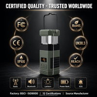 Radio para el Hogar DF585 Resistente al Agua con DAB Plus y FM, Altavoz Inalámbrico, Carga Solar, Manivela, Linterna para Camping y Dispositivo SOS