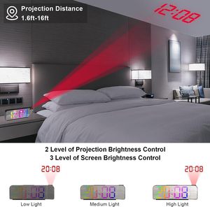 Đồng hồ báo thức chiếu, đồng hồ LED đầy màu sắc cho phòng ngủ, Đồng hồ chiếu kỹ thuật số trên tường trần với số lượng lớn - Product Image 4