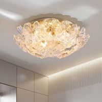 Lampe de plafond en verre de style français moderne et luxueuse, luminaire suspendu pour salle à manger, chambre à coucher, base en métal pour salon, éclairage de chambre à coucher