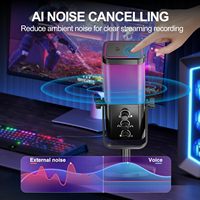 Micrófono de Condensador USB Tipo-C con Cable M7 RGB, Micrófono Profesional para Juegos y Computadora con Iluminación RGB para Grabación