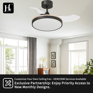 Bestselling product: 42 inch invisible blade <b>ceiling</b> fan <b>light</b> with white and black decorative lampshade for home use - Product Image 5