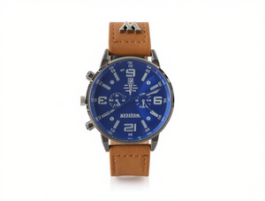 Orologio da Uomo Weijiek con Cinturino in Pelle, Analogico al Quarzo, Cronografo, Quadrante Blu, Cassa in Acciaio Inossidabile, Design alla Moda - Product Image 1
