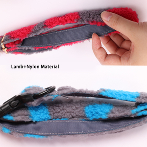 Okeypets-Collar de perro de tela suave Sherpa personalizado para boda, duradero, venta al por mayor, collar de perro de lana de cordero de Color personalizado - Product Image 4