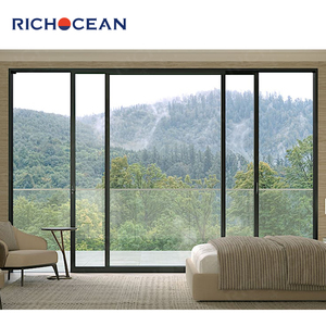RICHOCEAN Porte coulissante extrêmement étroite en alliage d'aluminium pour patio Portes coulissantes en verre à double isolation thermique - Product Image 3
