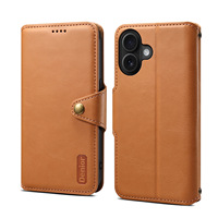 Étui portefeuille de luxe en cuir PU Denior avec protection d'écran pour Apple 17/16/15/14/13/12/11/XR/7/8 (4 emplacements pour cartes)