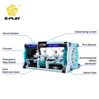 Máquina de Juegos VR 2027, Nueva EasyPlay EPQ010, Silla 5DMotion de Fibra de Vidrio y Metal, 4 Asientos, Simulador de Vuelo, Cine Virtual 7D