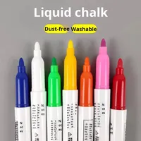 Craie liquide colorée effaçable LED Fluorescent Board Stylo publicitaire sans poussière à base d'eau Petit tableau noir Marqueur pour tableau blanc