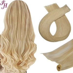 Extensiones de Cabello Virgen de Doble Trama de Color Gris, Suministro de Fábrica FH, Trama Plana y Delgada, Cabello Humano Europeo Liso, Venta al Por Mayor - Product Image 1