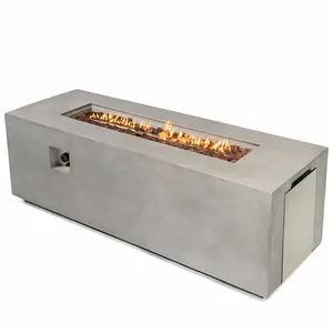 Rechteckiger Beton-Feuerstelle-Tisch Propan-Groß-Gas-Feuert isch im Freien