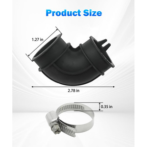 Manguera WD24X33918 con abrazadera para lavavajillas GE, accesorio de goma con codo de 90 grados para uso doméstico - Product Image 3