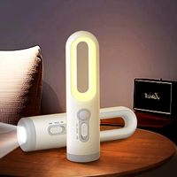 Lampe de nuit à induction intelligente rechargeable multifonctionnelle pour chambre à coucher, lampe de chevet, lampe de bureau, camping
