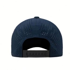 Casquette de baseball en polyester 6 panneaux de haute qualité, vente en gros, logo personnalisé, imperméable, perforations laser, respirante pour le golf et les activités de plein air - Product Image 3