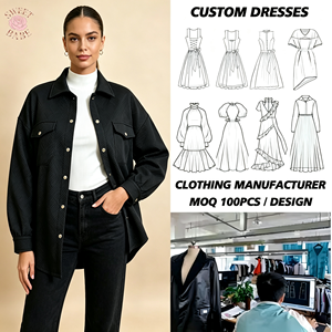 Custom <b>Women</b> Shirt Jacket Lapel Long Sleeve Textured Shacket Button Down Casual Ladies Outer <b>Coat</b> - Product Image 1