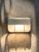 Lampe murale extérieure rétro crème, étanche, LED, verre givré, aluminium, montage mural pour jardin, couloir