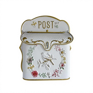 Vintage Style <b>Metal</b> Mailbox Wall Mount Decoration For Home Rustic Post <b>Box</b> For Magazines Newspaper Receiving Use Cheap Price - Product Image 1