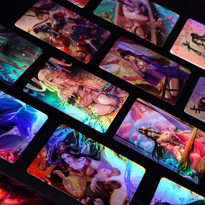 Personalizado Anime Holográfico Trading Card Fornecedor Personalizar Estrela Folha De Ouro Playing Cards Impressão Sports Trading Card Game