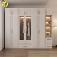 Armoire blanche minimaliste avec portes coulissantes, placard en bois pour chambre à coucher, rangement domestique