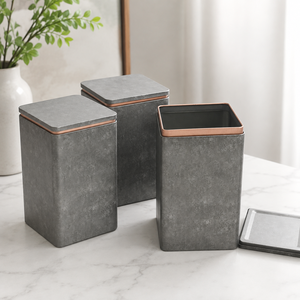 Ready Stock Rectangle Retro Textured Metal <b>Tin</b> Canister Food‑Safe Airtight <b>Storage</b> <b>Tin</b> For Tea Coffee Spice Gift Packaging - Product Image 1