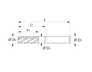 DIN 6535 HB H6, OEM, Multi-Mat. Fresa de carburo sólido TPC, 2 separadores de <span class=keywords><strong>chip</strong></span>, anillo verde TiSiN, 5mm E8 4F, HOLEX 203086 5 - Product Image 2