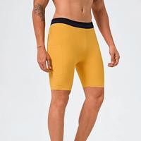 Short athlétique décontracté 2 en 1 et collants de compression pour hommes avec poches élastiques à la taille Séchage rapide et respirant