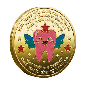歯の妖精マジックコレクタブル鉄貨-魅惑的な3Dカスタマイズデザイン金メッキダイキャスト、子供たちの歯の思い出に - Product Image 3