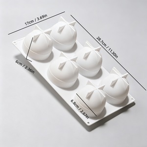 Peach Mousse Mold 6 Cavity Silicone Baking Mold For Dessert Cake Pudding Mold - Product Image 2