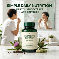 Capsules dures quotidiennes à base de plantes et d'extraits nutritifs avec extrait de chardon-Marie, complément alimentaire pour adultes, supplément de matières premières
