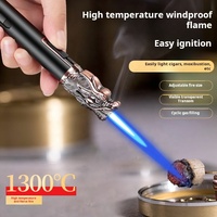 Mini Dragon Jet Flamme Rechargeable Butane Torche Briquet Coupe-Vent Drôle Creative Business Cadeau Idée pour Cheminée À Gaz Cigarette