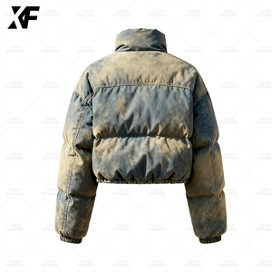 XUFEI originale <span class=keywords><strong>blu</strong></span> di alta qualità <span class=keywords><strong>cappotto</strong></span> lavato Vintage colore personalizzato dei pesi massimi avvertono piumino d'anatra per gli uomini - Product Image 2