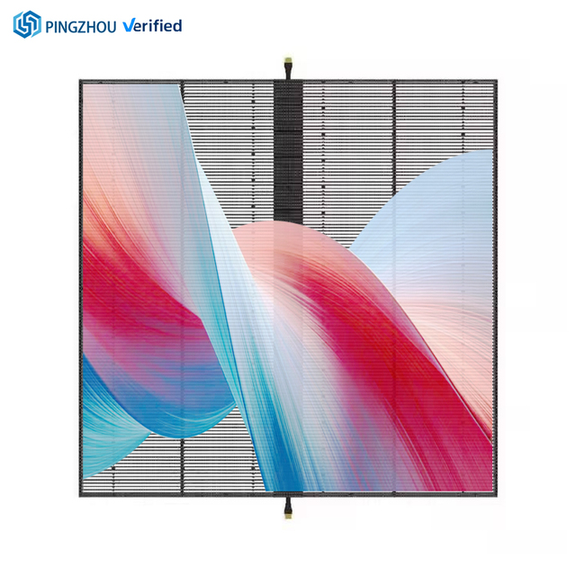 High Brightness Transparent LED Display Wall Flexible Panel 1000 * 1000mm with Transparent Glass Window LED Video Wall Screen