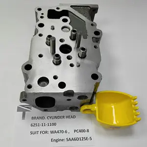 6251-11-1100 Cylinder Head Diesel Engine Part for wheel loader WA470-6 engine SAA6D125E-5 PC400-8