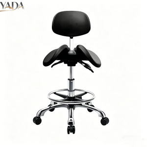 Silla Ergonómica de Laboratorio con Ruedas Silenciosas, Asiento Inclinable hacia Adelante, Tapizado en PU Negro, Ajustable y Antiestática, para Técnicos - Product Image 1