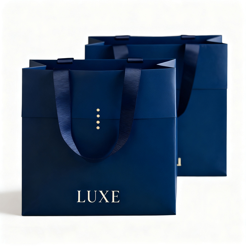 Custom Reusable Foldable Shopping Bag with Handle Paper Bags for Eco-Friendly Gifts