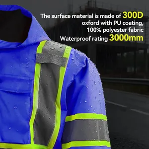 Veste de sécurité haute visibilité réfléchissante imperméable et coupe-vent bleu royal pour femmes SMASYS avec logo personnalisé pour le <span class=keywords><strong>travail</strong></span> nocturne en extérieur - Product Image 5