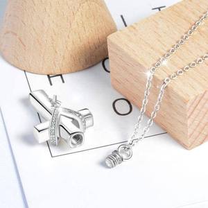 เครื่องประดับ925เงินสเตอร์ลิงโรเดียมชุบโรเดียมสร้อยคอแบบไขว้คู่ - Product Image 4