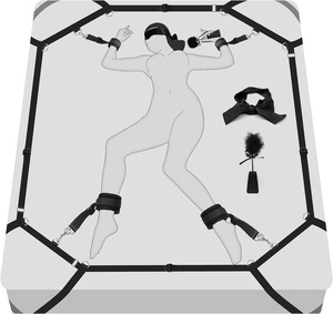 BDSM Bed Bondage Collection <span class=keywords><strong>4</strong></span> esposas totalmente ajustables y <span class=keywords><strong>4</strong></span> cordones Bondage <span class=keywords><strong>Gear</strong></span> y accesorios productos para adultos al por mayor - Product Image 6