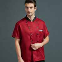 Fabricant Vente en gros Ensemble de vêtements de cuisine à manches courtes Uniforme de chef cuisinier Veste de chef Manteau