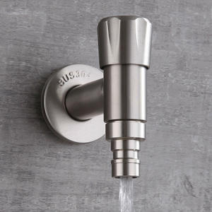 Grifo en forma de T de acero inoxidable 304 Himans, montado en la pared, válvula de agua fría individual para fregadero de lavandería - Product Image 3